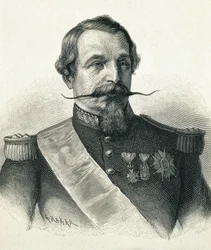 NAPOLEONE III, Charles-Louis Napoleone Bonaparte (1808-1873). Presidente della 2ª Repubblica (1848-1852) e imperatore di Francia (1852-1870). Ritratto di Napoleone III. Incisione.