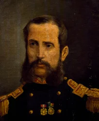 Ritratto di Andres Caceres (1836-1923) eroe della Guerra del Pacifico, Perù