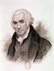 Ritratto di James Watt, inventore, ingegnere meccanico e chimico scozzese (incisione)