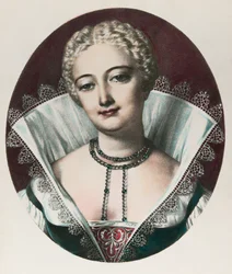 Ritratto di Louise Labbé (1526-1566) (incisione)