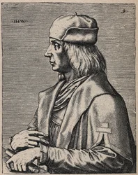 Ritratto di Quentin Matsys o Massys o Metsys o Matsijs 1466 - 1530 Pittore di tradizione fiamminga
