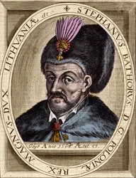Ritratto di Stefano Bathory, re di Polonia, principe di Transilvania (1532-1586) - Stefano I Bathory (1533-1586). Re di Polonia (1575-1586). Incisione.