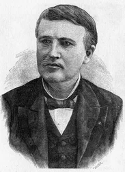 Ritratto di Thomas Alva Edison, inventore americano (incisione)