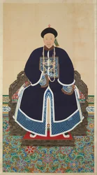 Ritratto di un cortigiano Qing, forse Jing Shou (†1889) (inchiostro e colore su seta)