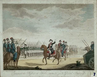 Campo russo in Italia nel 1799, comandato dal principe e feldmaresciallo Alexander Suvorov (stampa a colori)