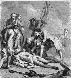 La morte di James Wolfe nelle pianure di Abraham, in Quebec