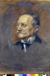 Ritratto di Arrigo (o Enrico) Boito (1842-1918), compositore e scrittore italiano. (Pastello di Rietti).