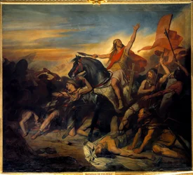 La battaglia di Tolbiac, vittoria di Clodoveo (466-511) sugli Alamanni (496)
