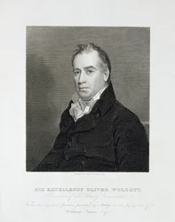 Sua Eccellenza Oliver Wolcott, Governatore dello Stato del Connecticut, c. 1820 (incisione a linee)