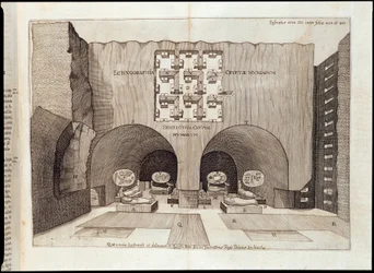 Interno di una Piramide - in "Sphynx mystagoga" di Athanase Kircher