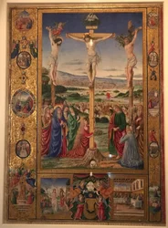 Crocifissione, miniatura dal Messale di Tommaso Giacomo.