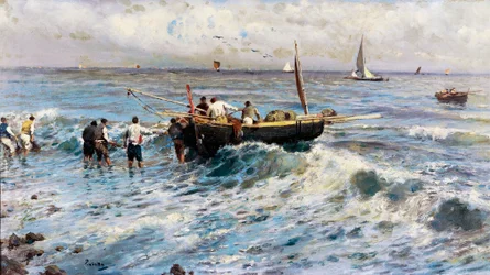 Marina con pescatori