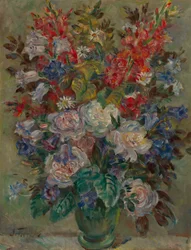 Natura morta di fiori (olio su tela)