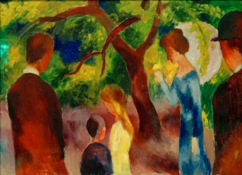 Grande passeggiata: persone nel giardino