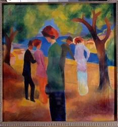 Signora con la giacca verde