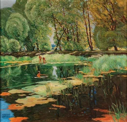 August Rieger in bagno