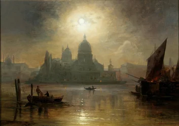 Venezia, una notte di luna su Santa Maria della Salute