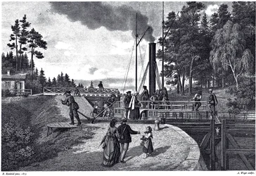 Veduta della chiusa di Juustila in Finlandia, 1873