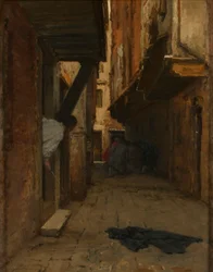 Combattimento di strada in un vicolo veneziano