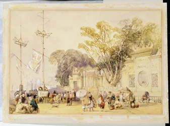 Piazza del villaggio nella baia di Hong Kong, tavola 5 da 