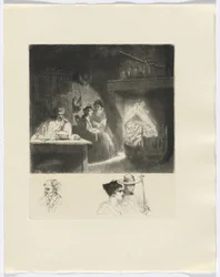 Frédéric Mistral: Mémoires et Recits di Frédéric Mistral: scena di famiglia/ busto di tre figure (inserto dopo p. 48)