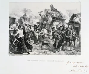 Residenti dei sobborghi che arrivano a Parigi prima che i prussiani assedino la città, 1870 1872