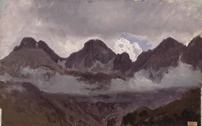 Montagne con nebbia, metà degli anni 1850