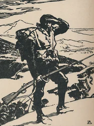 Chasseur Alpin guardando la pianura del Reno