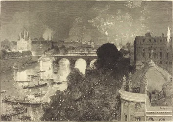 Il 14 luglio. Illuminazione della Senna dal Pont Neuf al Pont au Change