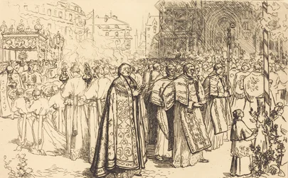 Ritorno della processione alla cattedrale di Nantes, 190