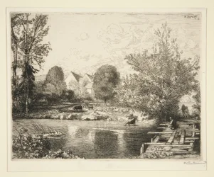 Vecchio ponte pedonale, rive del piccolo Morin