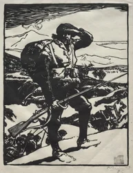 Chasseur Alpin che guarda la pianura del Reno