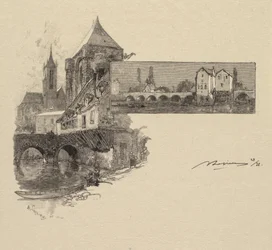 Foresta di Fontainebleau: Moret, il mulino a legna (La Forêt de Fontainebleau: Moret, la porte de Montereau, le moulin à tan)