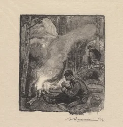La foresta di Fontainebleau: Il pasto dei boscaioli, 1890