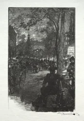 Il Boulevard Montmartre, la Sera