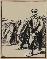 Marcia di un gruppo di prigionieri tedeschi, 1914