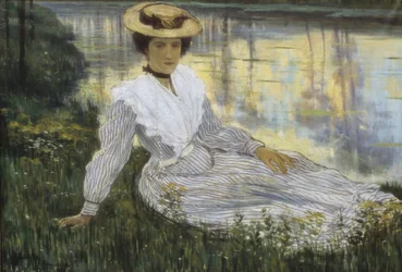 Giovane donna sul bordo dell