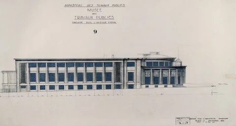 Progetto per il Musee des Travaux Publiques, facciata, Avenue d