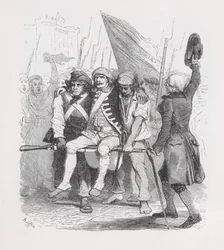 Quattordici luglio, da Le opere complete di Béranger, 1836. Creatori: Auguste Raffet, Lacoste, Eugène Guillaumot