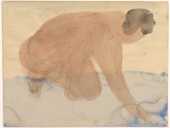 Figura nuda in ginocchio e sulle mani (Il boia)