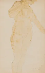 Nudo femminile in piedi, braccio sinistro esteso