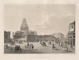 Lavori di costruzione nel 1838 Da: La costruzione della Cattedrale di Sant