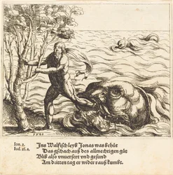 Giona è liberato dalla balena, 1548