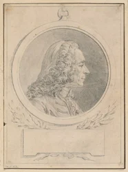 Ritratto di Voltaire, dal busto di Jean-Baptiste Lemoyne II