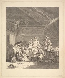 Dopo la notte di nozze, le lenzuola devono essere mostrate. Da Voyage en Sibérie, 1767
