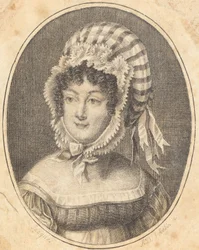 Testa di Donna con Cappello a Strisce
