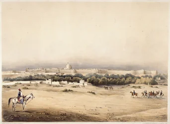 Sir Charles Napier in primo piano seguito dalla sua scorta di cavalli Scinde, Hyderabad, c.1850