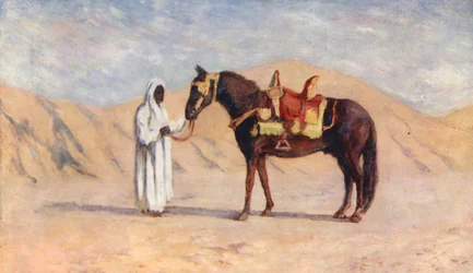 Il cavallo del Bash Aga, Biskra (litografia a colori)