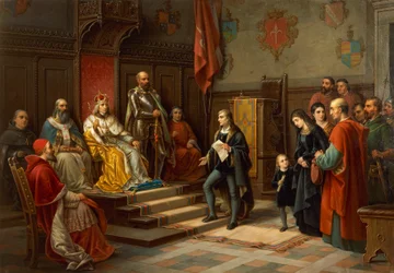 Federico III, pressato a marciare contro i Turchi dal poeta triestino Raffaele Zovenzoni, di Augusto Tominz