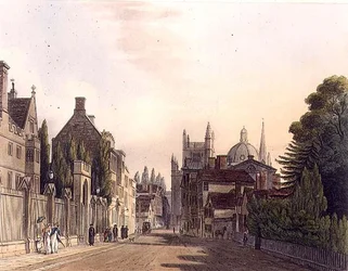 Esterno di Wadham Hall visto dai parchi, illustrazione dalla 